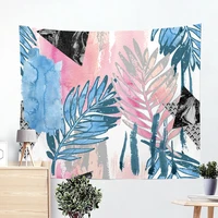 Colorful Geometric Plants Wall Room Tapestry for Living Room Bedroom Watercolor Plant Wall Hanging Carpet Home Decor