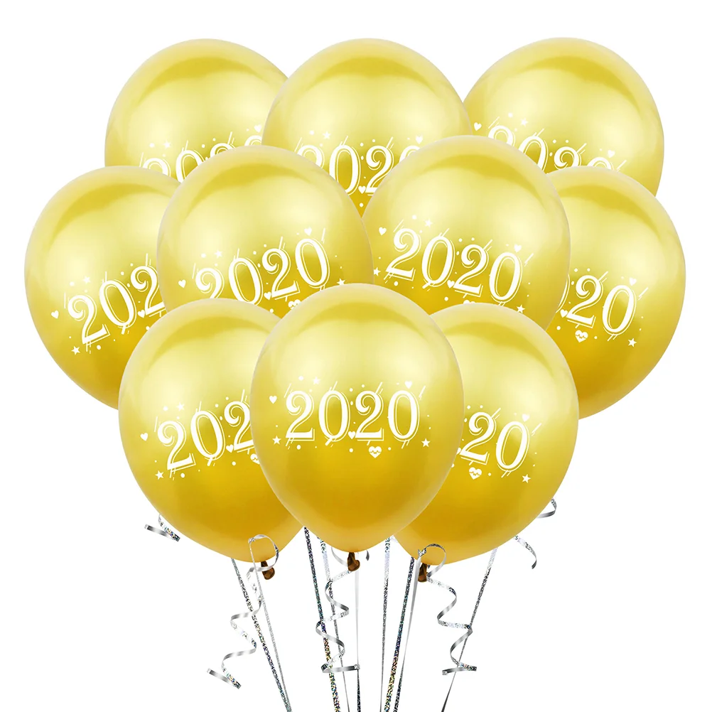 

20pcs Decorative 2020 Printing Balloons Latex Balloons Creative Exquisite Balloons Ornaments for New Year's Eve Party Home