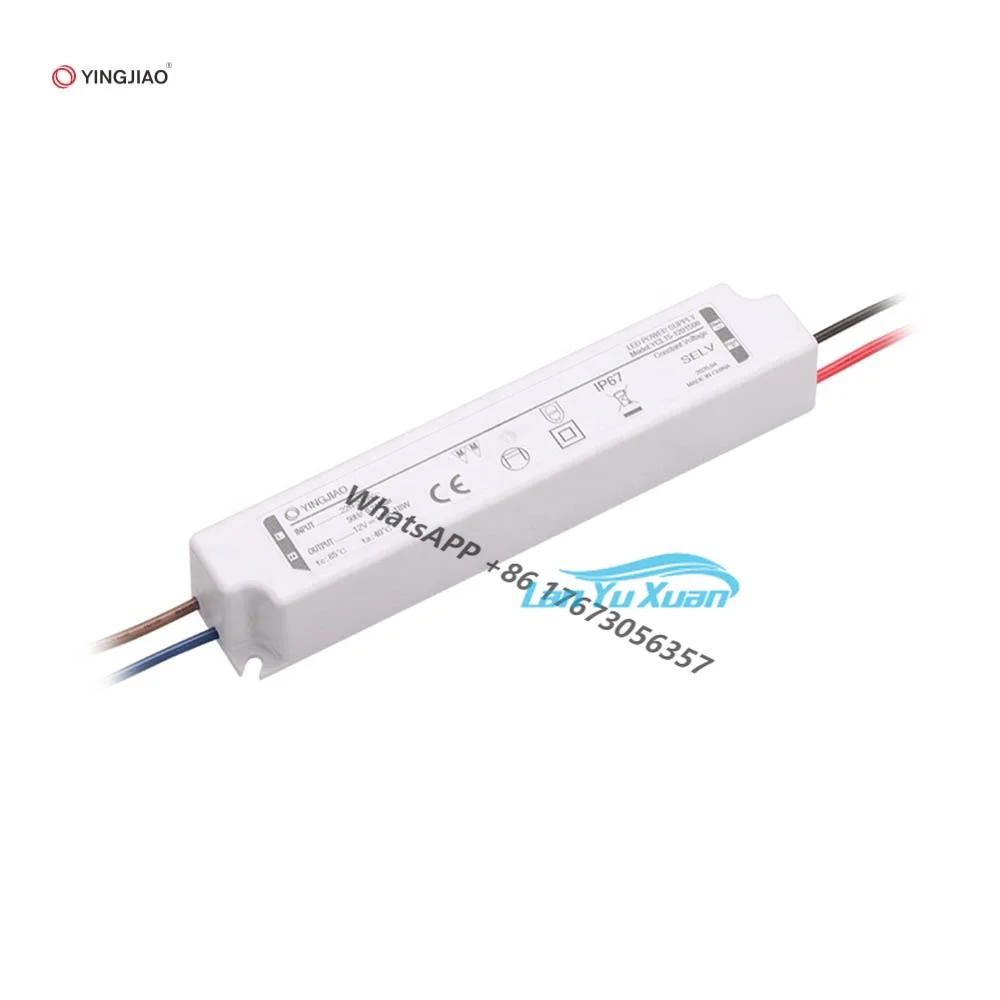 

Yingjiao Factory Custom IP67 LED Driver 12V DC 1.5A Switching Slim Power Supply for Mirror Light