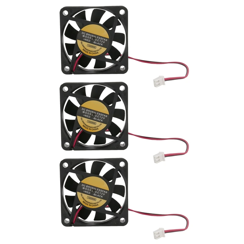 

Hot 3X DC 12V 2Pins Cooling Fan 60Mm X 15Mm For PC Computer Case CPU Cooler