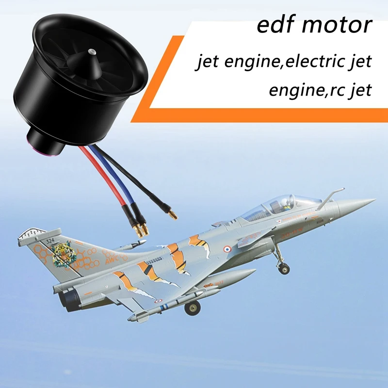 EDF 64Mm 3500KV 4S 11 Blades RC Fan Propeller With Brushless Motor For JET Airplane Drone Model Spare Parts