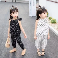 childrens clothing two piece polka dot print fashion classic 0 5 age bebe suspender top t shirt nine pants girl quality garment