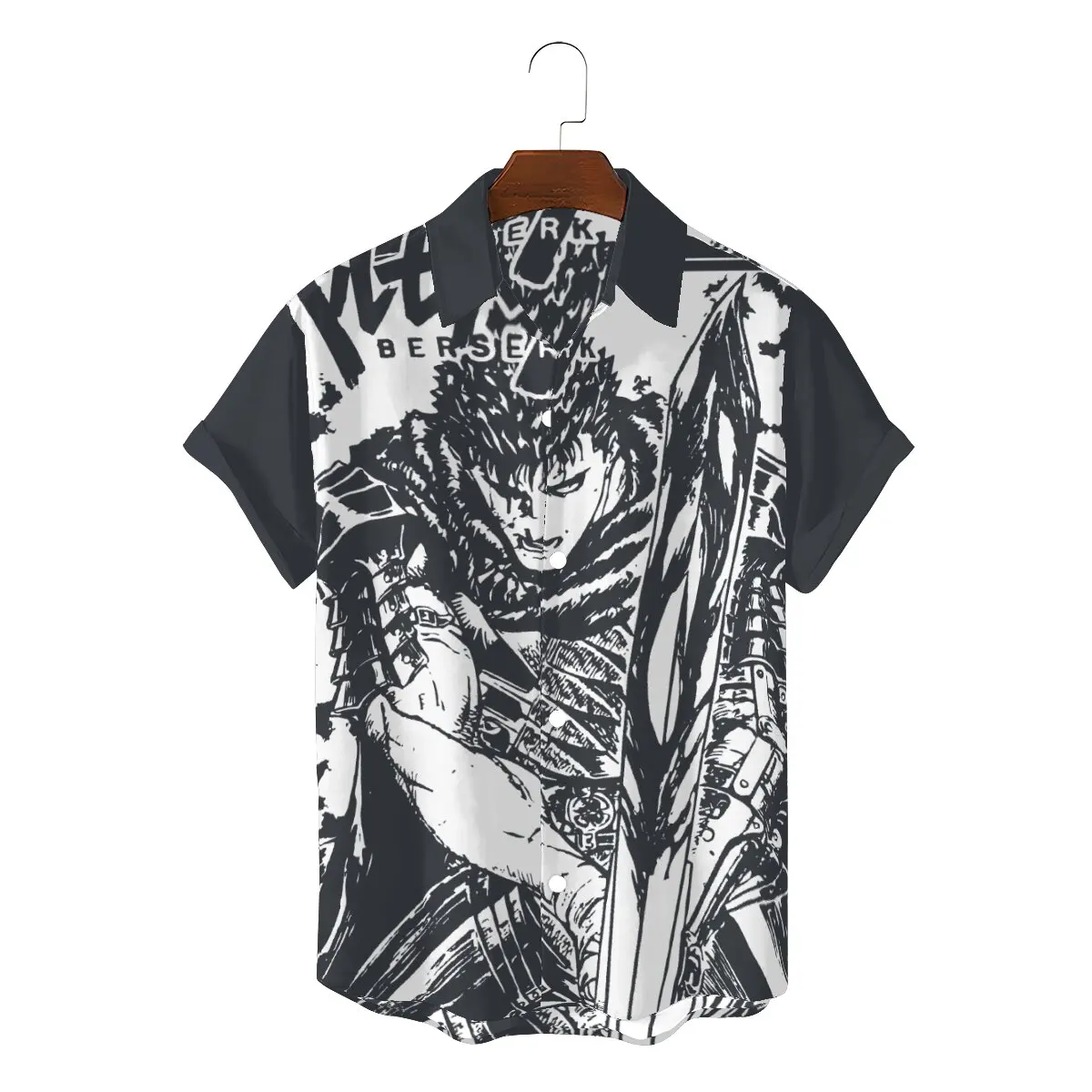 

Berserk Millepensee Guts Comic Creative Hawaii Shirt for Men BLACK ARMOR Square Neck 3D Shirt Distinctive Birthday Gifts Tops