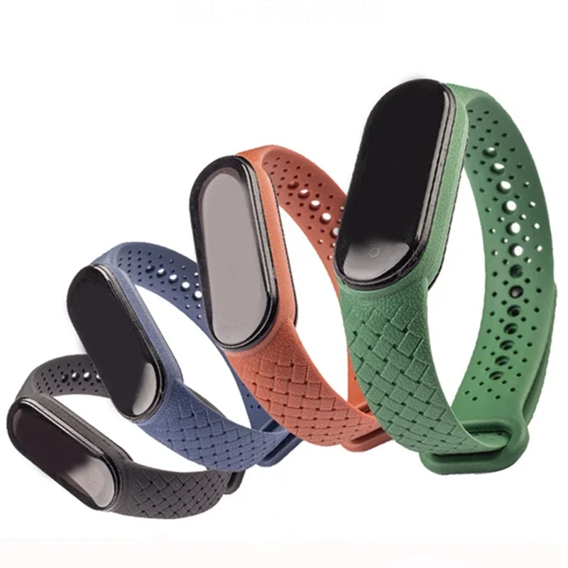 Фото Силиконовые ремешки для часов Xiaomi Mi Band 7 NFC, замена запястья Miband, спортивный браслет, часы с отверстием для часов Correa mi band 6 5 4 3, ремешок №2