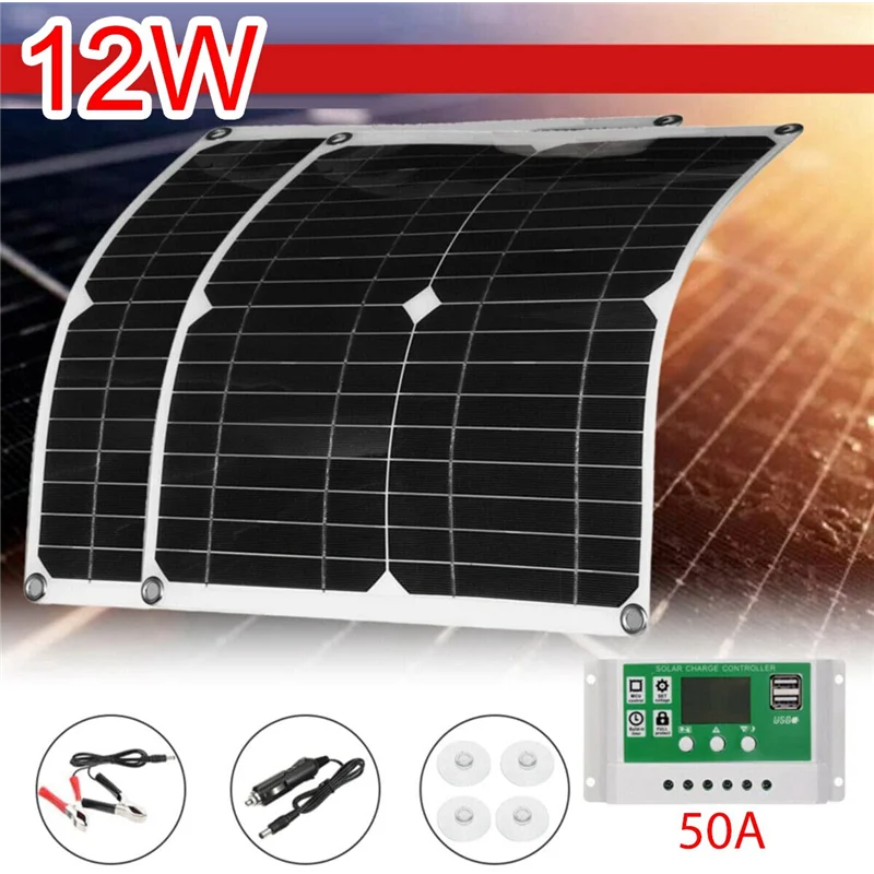 Фото Солнечная панель BSY-910-IP28 12Вт 18В с контроллером 10А-200А, подходит для путешествий, альпинизма, скалолазания и т.д. №2