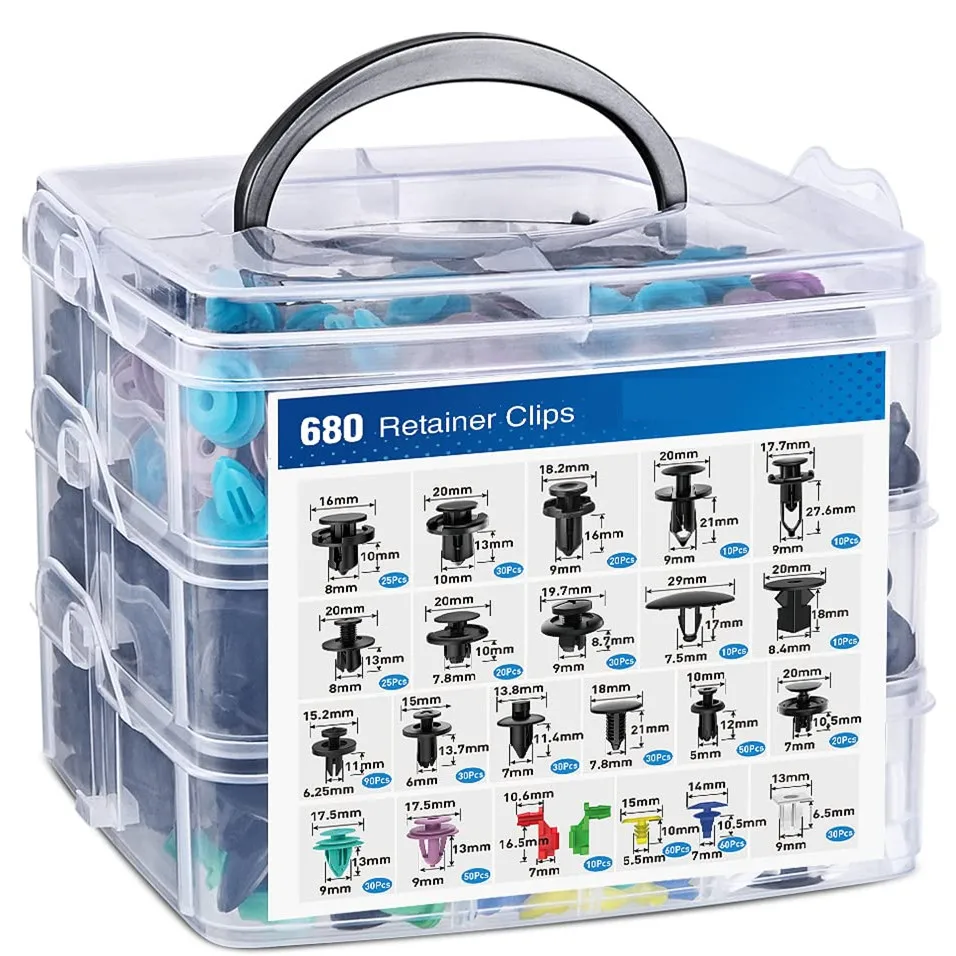 

725 Зажимы для бампера Автомобильные фиксаторы Зажимы для пластиковых креплений Комплект заклепок для кузова Заклепки для крыльев Toyota GM Ford Honda Chevy