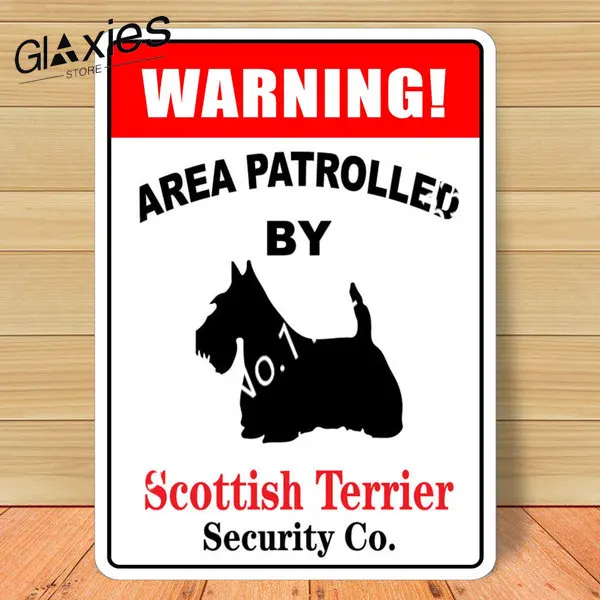 

Товар, патрулированный шотландским терьером, винтажный Новый Забавный металлический постер в виде оловянного знака для бара, паба