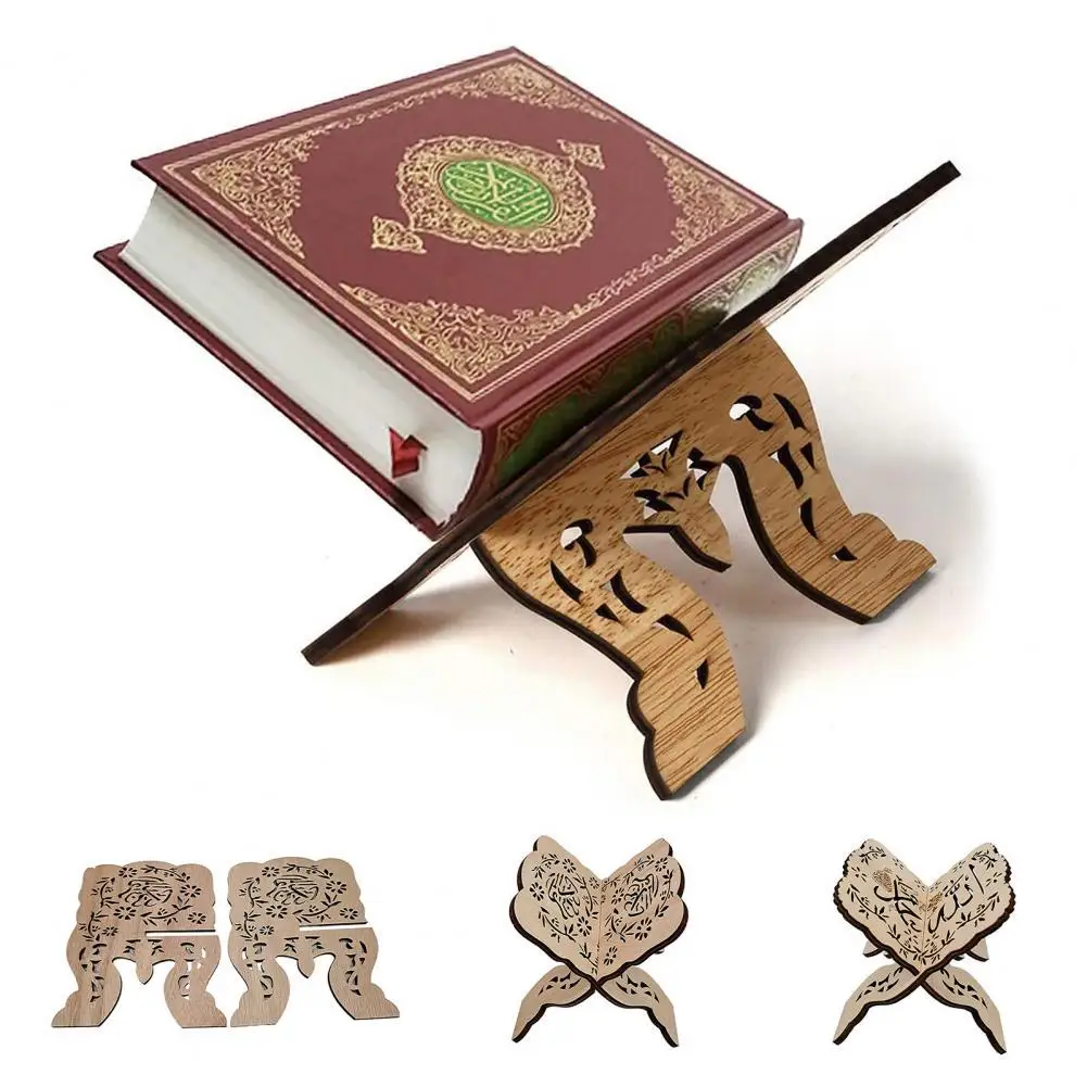 

Wooden Eids Al-Fitr Islamic Book Shelf Fine Workmanship Detachable Sturdy Storage Holder Islam Household Supplies Decoration