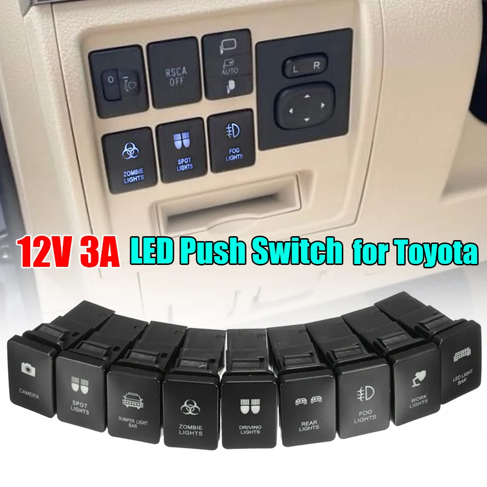 33x22 мм синий цвет задняя противотуманная строка нажимной переключатель 12 В для