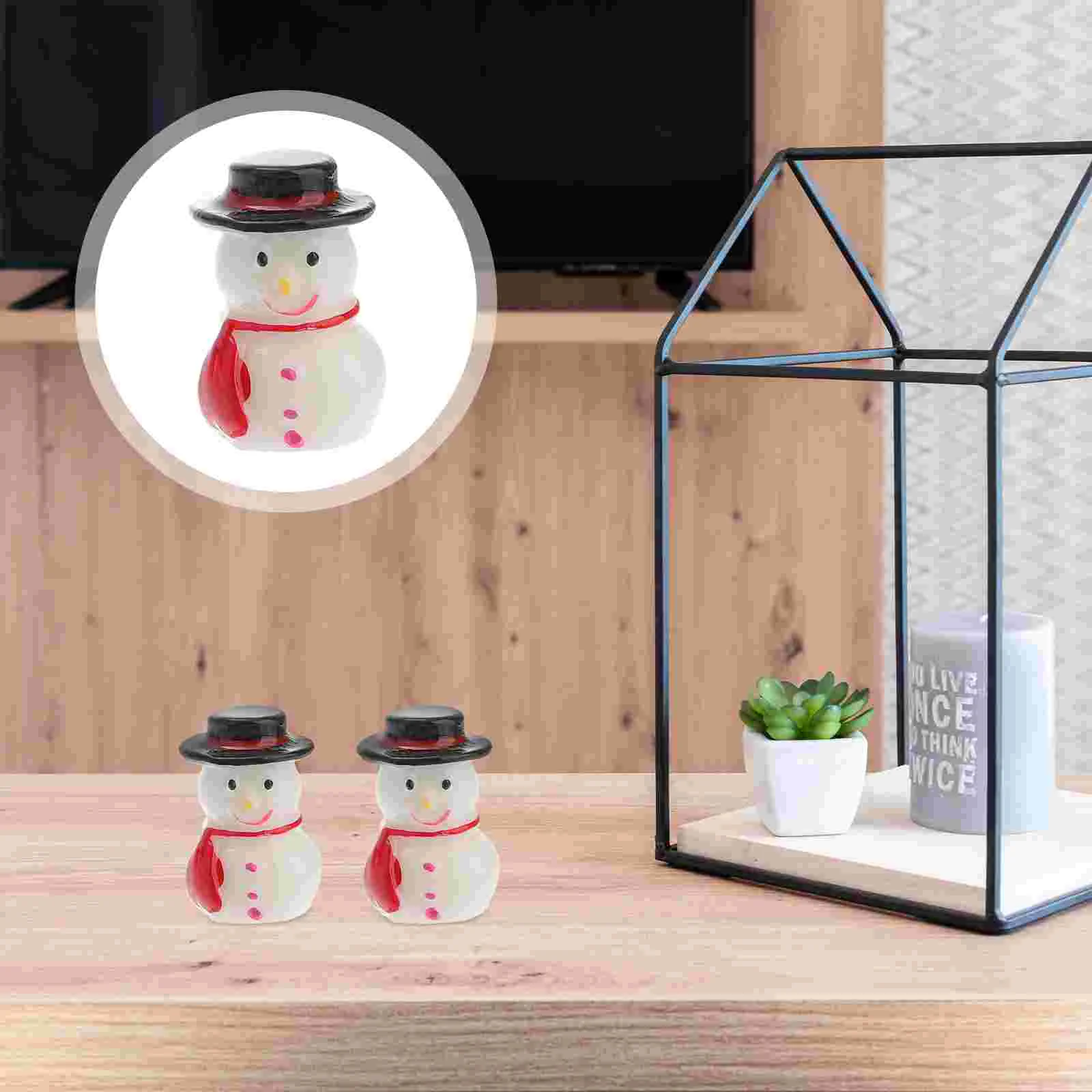 

Snowman Christmas Mini Cake Miniature Decorations Ornamentsfigurines Room Bedroom Topper Micro Landscapedecor Statueornament