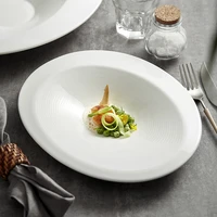 oval dinner plate white ceramic western food steak pasta plate exquisite french tableware fruit dessert dishes kitchen supplies