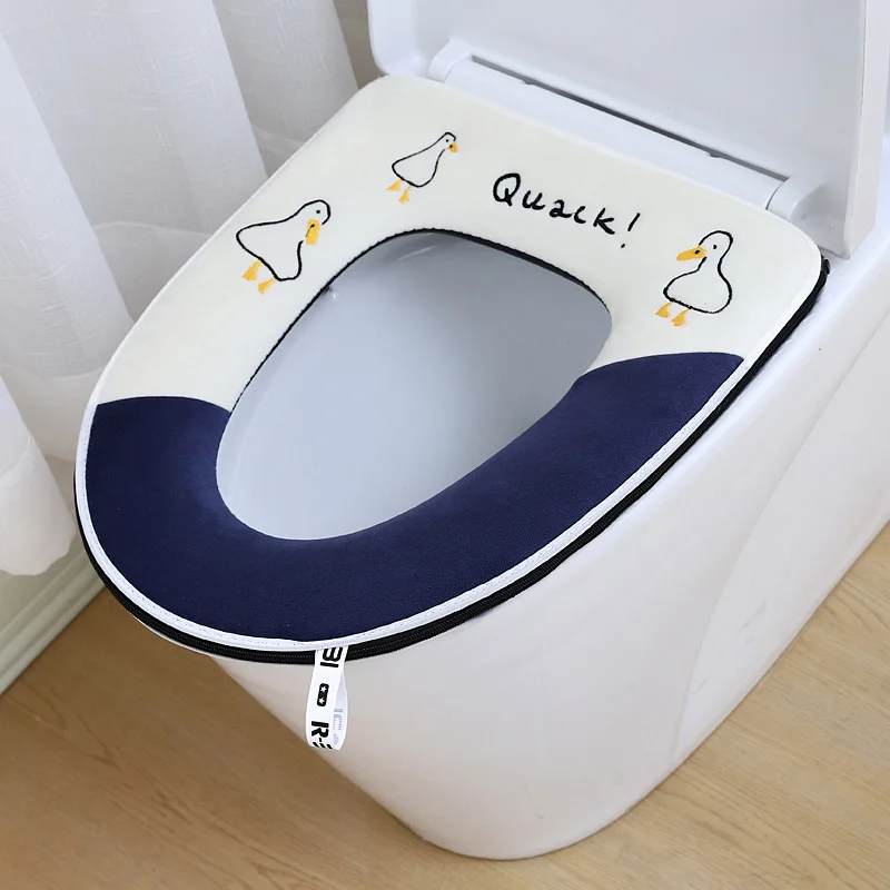 Cartoon Toilet Seat Cover Washable Pad With Handle Thicker Soft Mat Closestool Case Lid Decor |