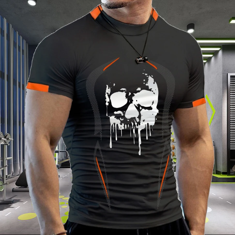 

Летняя спортивная футболка для тренажерного зала, Мужская быстросохнущая футболка для бега, мужская тренировочная Спортивная майка для бодибилдинга, фирменная майка для мышц, для фитнеса и спортзала