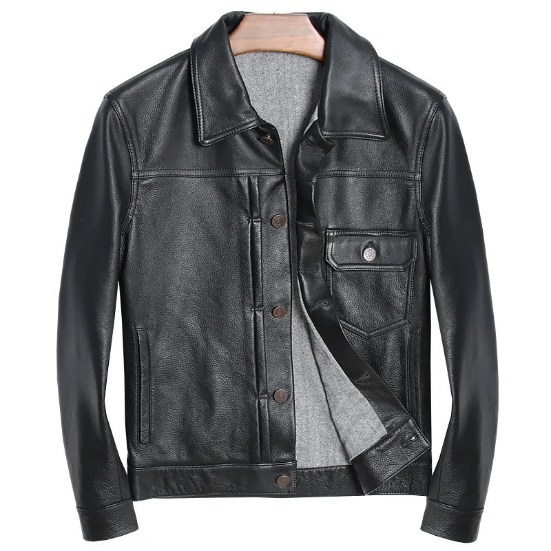 

leather Free shipping.EMS clothing,man Brand 100% genuine leather Jackets,thick fashion slim cool cowskin jacket,sales.style