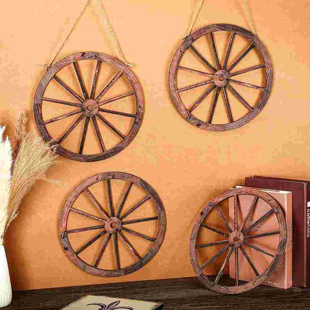 

Деревянное украшение-колесо для гостиной, спальни, винтажное Декоративное подвесное украшение для сада и дома