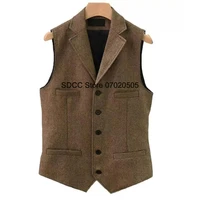 women vest steampunk wool single breasted lapel sleeveless jacket casual party waistcoat coats