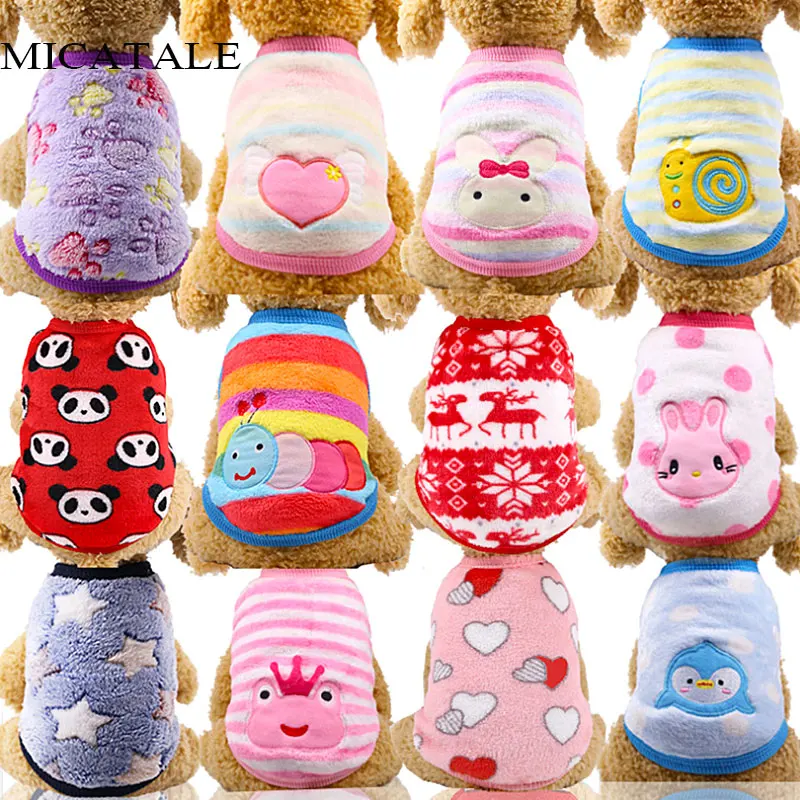 

MICATALE Pet Dogs Fleece Vest Dog Clothes Winter Warm Small Dogs Clothing Pet Cats Costume Chihuahua Outfit Pets Clothing Coat