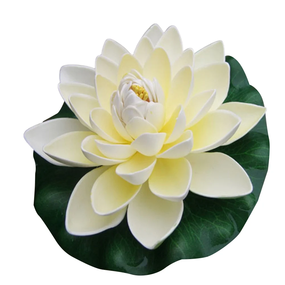 

18cm Artificial Water Lily Floating Lotus Flower Pond Aquarium Decor Multicolor Lifelike Water Lily Landscape Decor