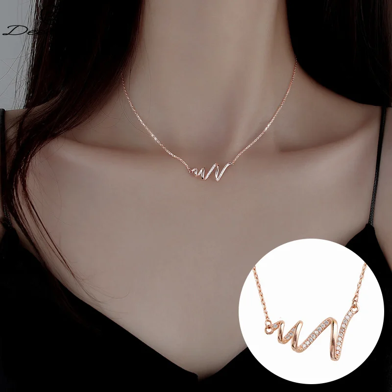 Deechy стерлингового серебра 925 пробы роскошная волнистая спираль циркон кубинская