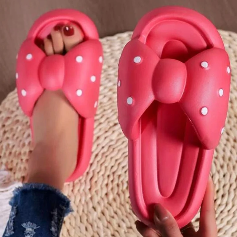 

Шлепанцы женские с бантом-бабочкой, Нескользящие сандалии, модная летняя обувь для ванной комнаты, для пар, 2023