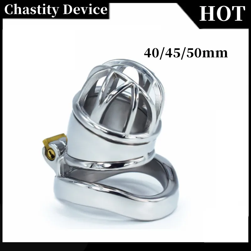 

Metal Dicks Chastity Devices Wear Bird Cage Male BDSM Sex Toys Chastity Lock CB 40/45/50mm Head Opening Cock Cages Adult Product