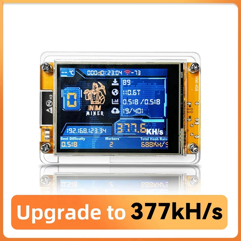 Фото Крипто-майнер NMMiner NerdMiner V2 с хешрейтом 377KH/S, ESP32, 2,8-дюймовым смарт-дисплеем для соло-лотереи BTC, ESP32-2432S028R-A07G №3
