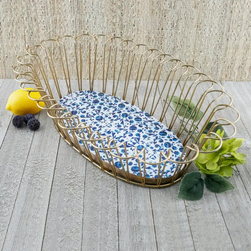 

Oval Floral Wire Basket Toy storage Rattan storage basket Cesta de almacenamiento Wicker basket Woven trash can Rope basket Frui