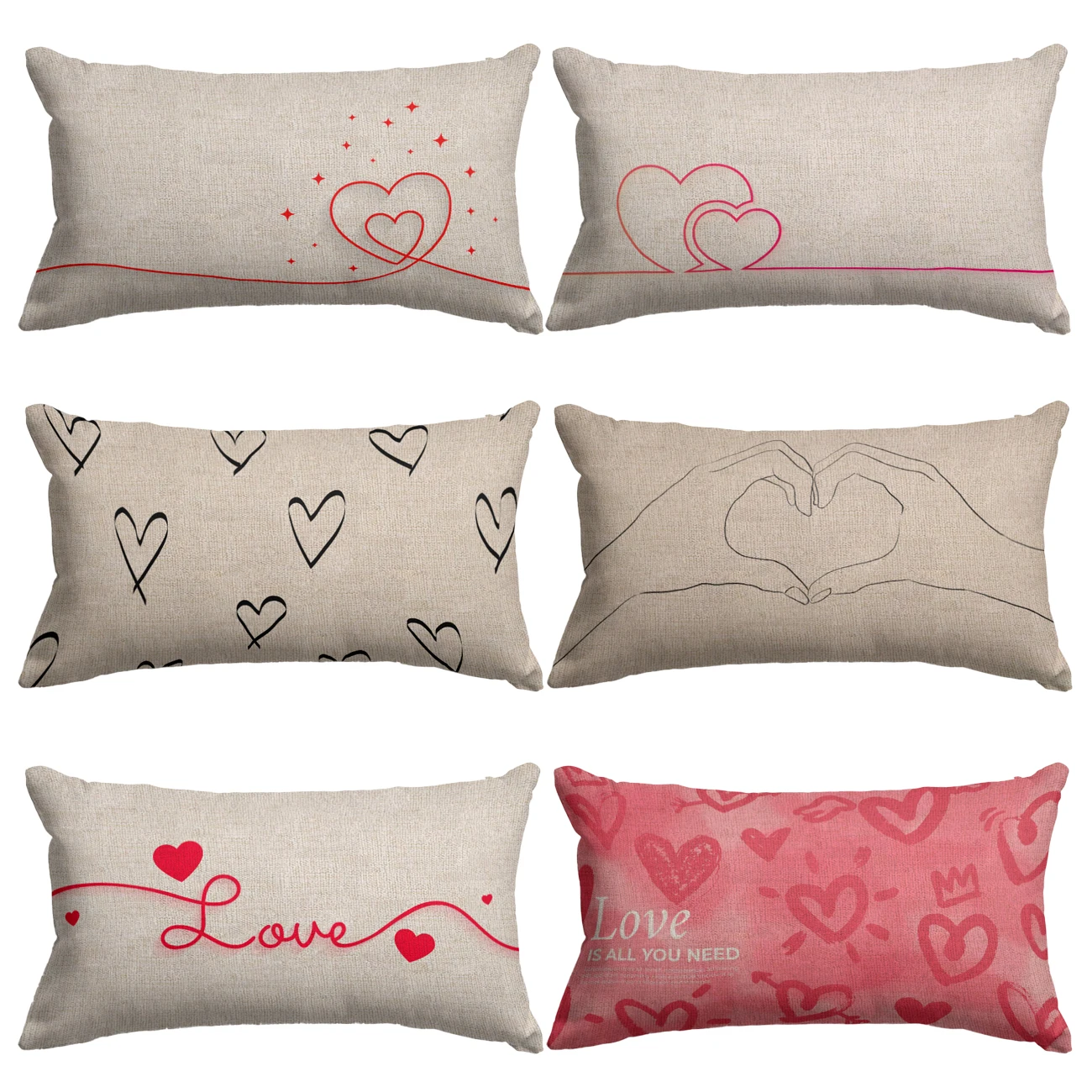 

30X50cm love heart rectangle Cushion Cover Pillow Case Kids Room Decorative Throw Pillow Cover for Sofa Bedroom