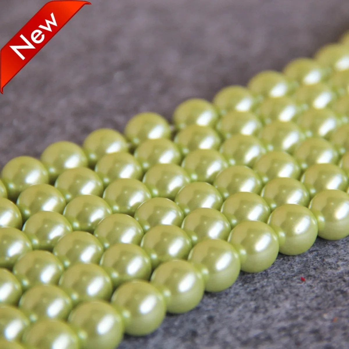 

10mm Round Light Green Shell Pearl Beads SeaShell DIY Gifts for Women Loose Beads Jewelry Making Design for Necklace&Bracelet