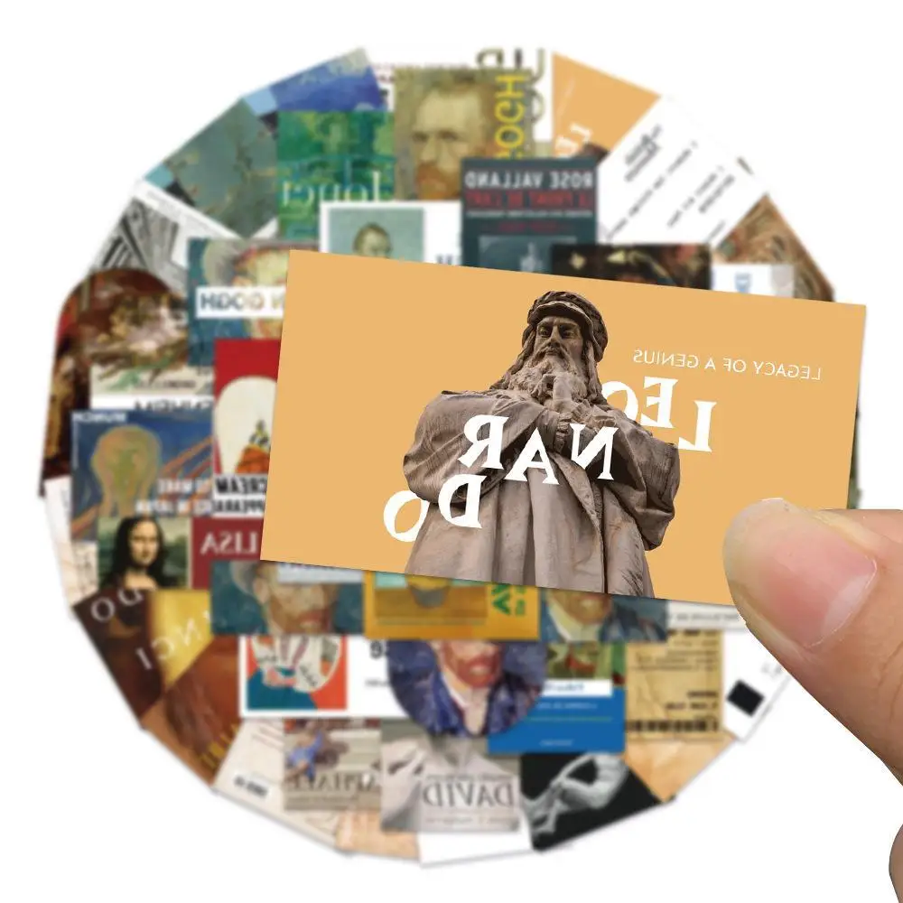 

10/50 шт./набор, водонепроницаемые наклейки с рисунком Ван Гога