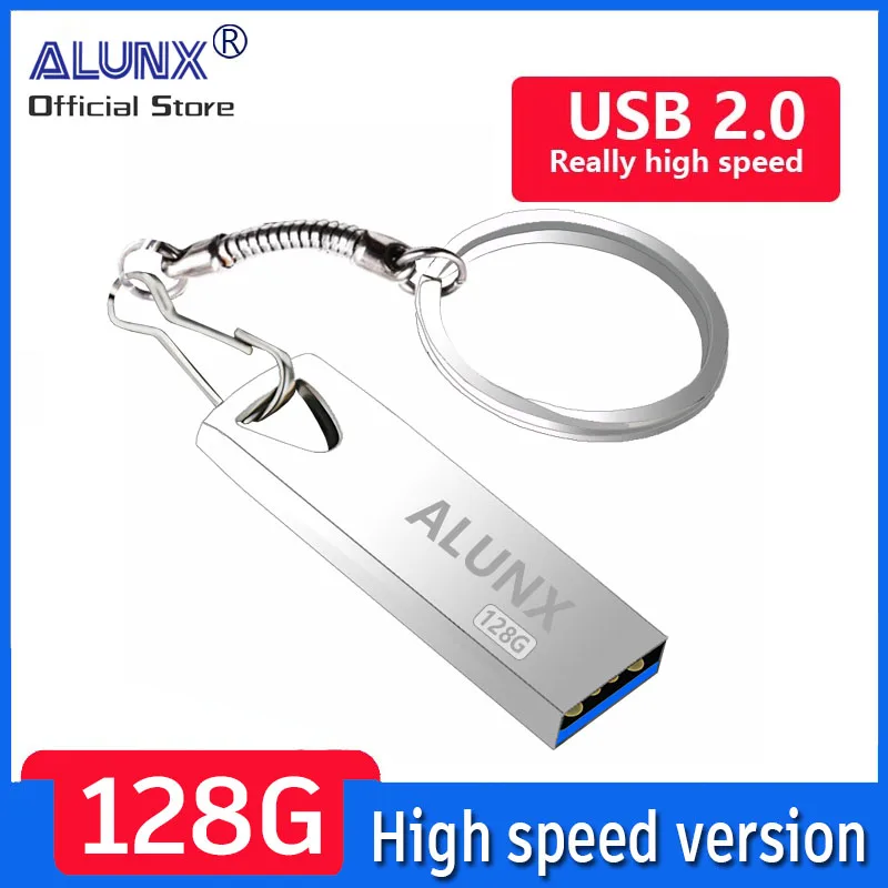 

ALUNX 100% Genuine Pendrive 128Gb Memory Stick 32Gb 4Gb Metal Usb Flash Drive 128Gb Pen Drive 64 Gb 8Gb Usb Stick 16 Gb