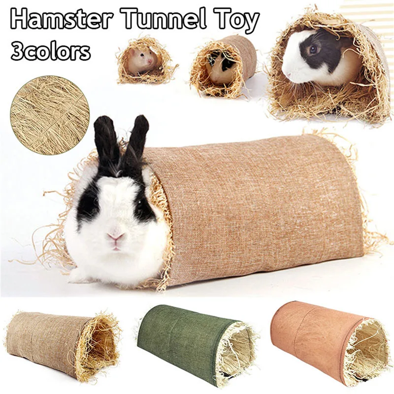 

Straw Toy Клетка Bunny Rats Toy Chinchilla For Грызунов Guineapig Tunnel Для Hideaway Rabbit Hamster Accessories Ferret Grass