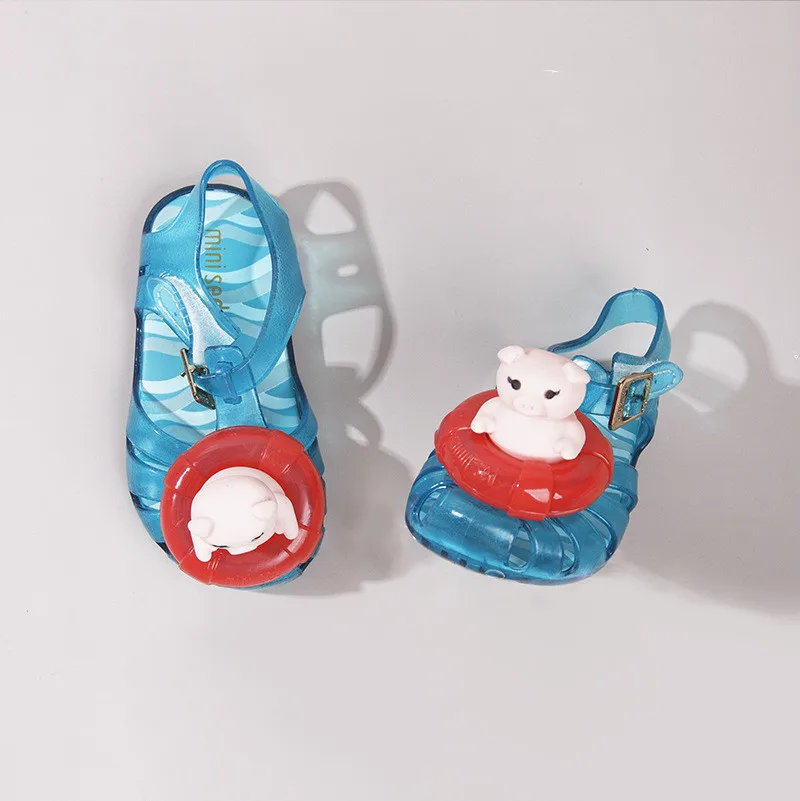 

Mini Sed New Children's Cartoon Swimming Pig Sandals Primary School Student Casual Shoes Girl Jelly Shoes Sandals Princess Shoes
