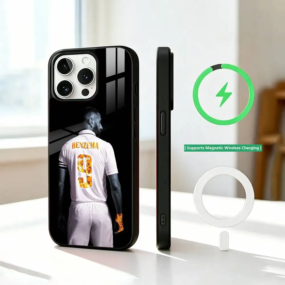Фото Чехол для телефона K-Karim Benzema Football Cheer для iPhone 17, 16, 15, 14, 13, 12, 11 Plus, Pro с поддержкой магнитной беспроводной зарядки №5