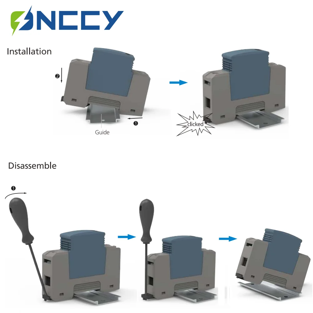 ONCCY 2P сетевой фильтр 20KA-40KA AC275V-AC420V Сетевой для дома установка на DIN-рейку