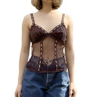 ladies women summer camisole tops thin straps v neck sleeveless see through vest