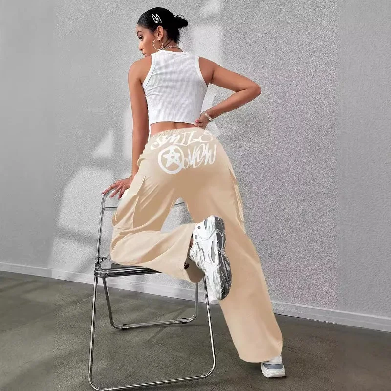 Ранняя осень 2024 панк Американский буквенный принт Спайс спортивные брюки для