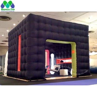 customized black rubik inflatable cube tent large event showroom wedding party marquee giant mobile room structure with do