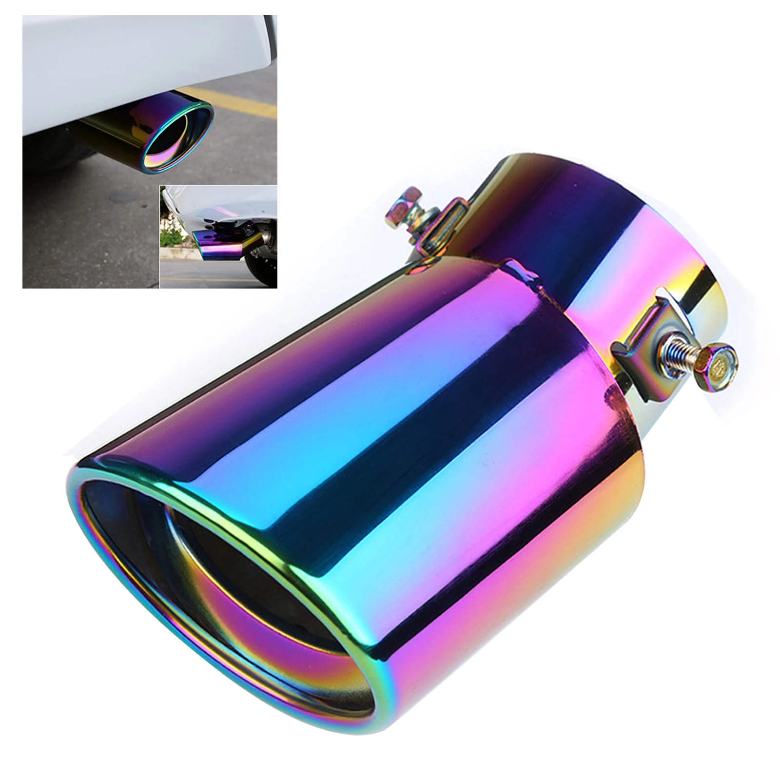 

Автомобильный глушитель выхлопной трубы наконечник выхлопной трубы из нержавеющей стали с наклонной кромкой модифицированный Универсаль...