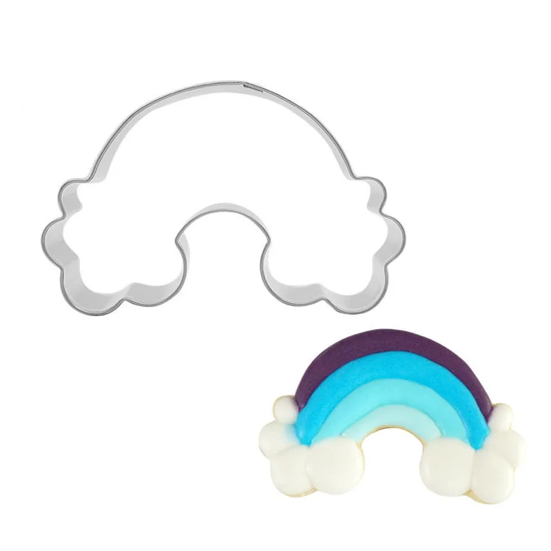 

1Pc Rainbow Cookie Cutter for Kids Biscuit Fondant Bread Sandwich Pastry Bun Mold Baking Tool Art Craft Stamps