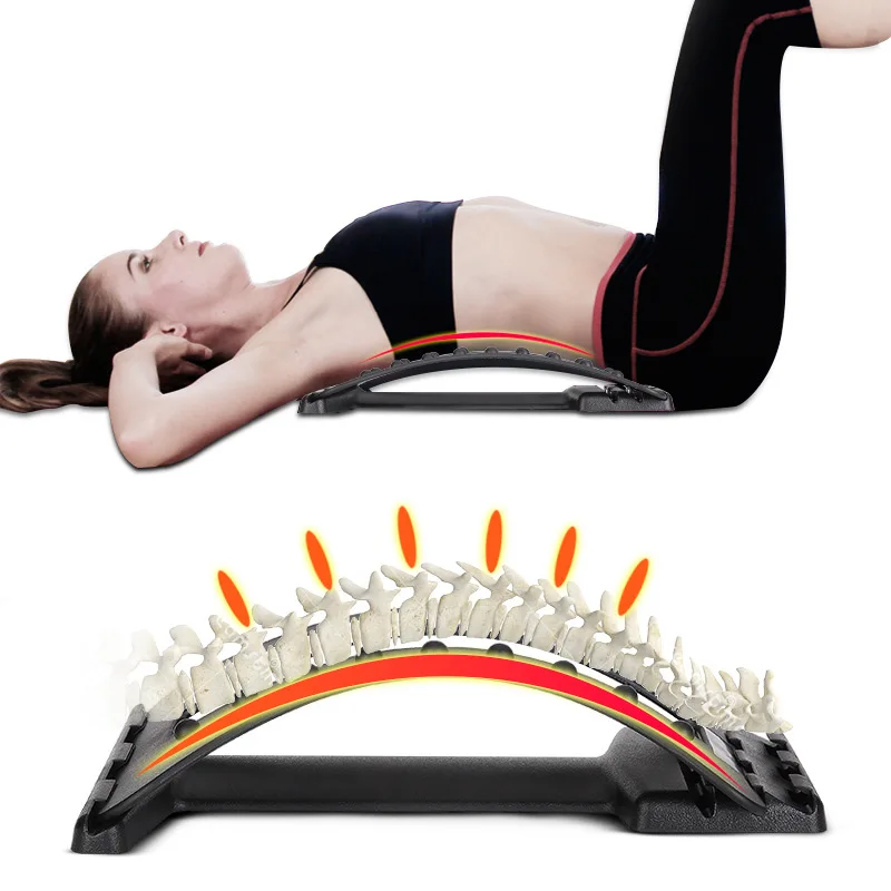 

Back Massager Stretcher Fitness Massage Equipment Stretch Relax Stretcher Lumbar Support Spine Pain Relief Chiropractic