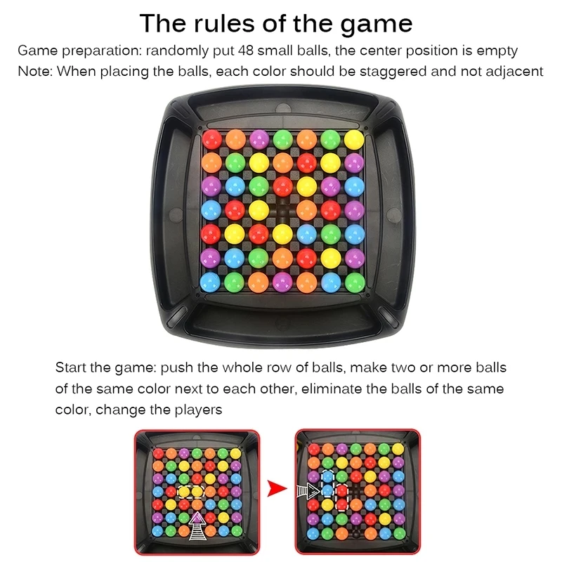 

Rainbow Ball Matching Toys Colorful Fun Puzzle Chess Board Game With 80pcs Colored Beads Intelligent Brain Game Educational Toy