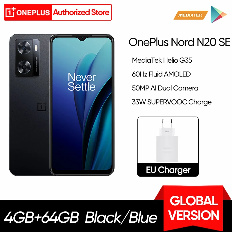 OnePlus Nord N20 SE Global Version Smartphone 33W SUPERVOOC Charge 5000mAh Battery 50MP AI Dual Camera 6.56'' Display
