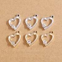 10pcs 14x20mm cute crystal love heart charms for jewelry making women fashion earrings pendants necklaces diy keychains gifts