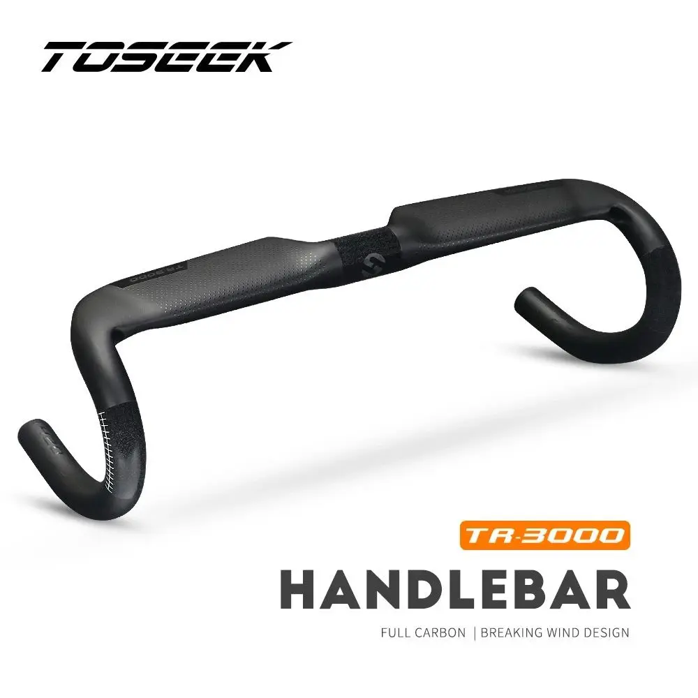 TOSEEK TR3000 Black Matt Carbon Fiber Bike Road Handlebar Racing Handlebar Drop Bar Bent Width 400/420/440mm For Stem 31.8mm