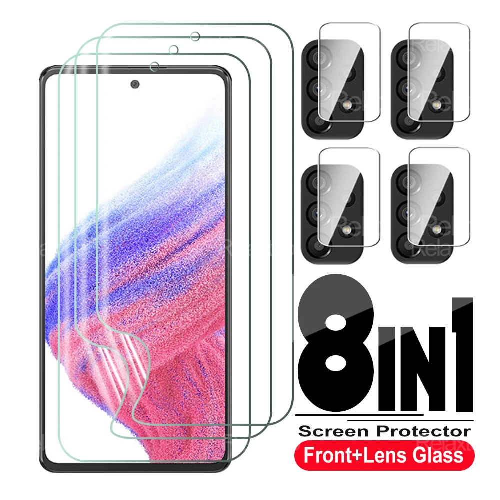

8 в 1 для Samsung Galaxy A53 A52s M52 5G A51 M51 A52 4G 5G Гидрогелевая пленка защитная пленка для экрана объектив камеры полное покрытие защитная пленка
