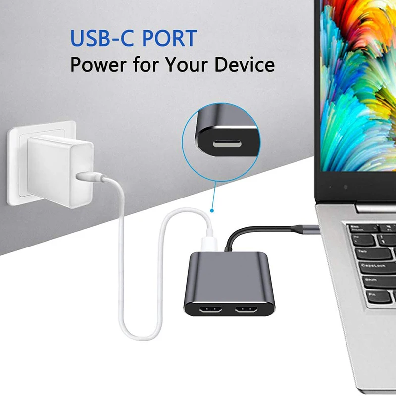 

4K Type C на двойной HDMI-совместимый конвертер USB 3,0 PD 4 в 1 док-станция USB C концентратор USB-адаптер кабель для телефона Macbook ноутбука
