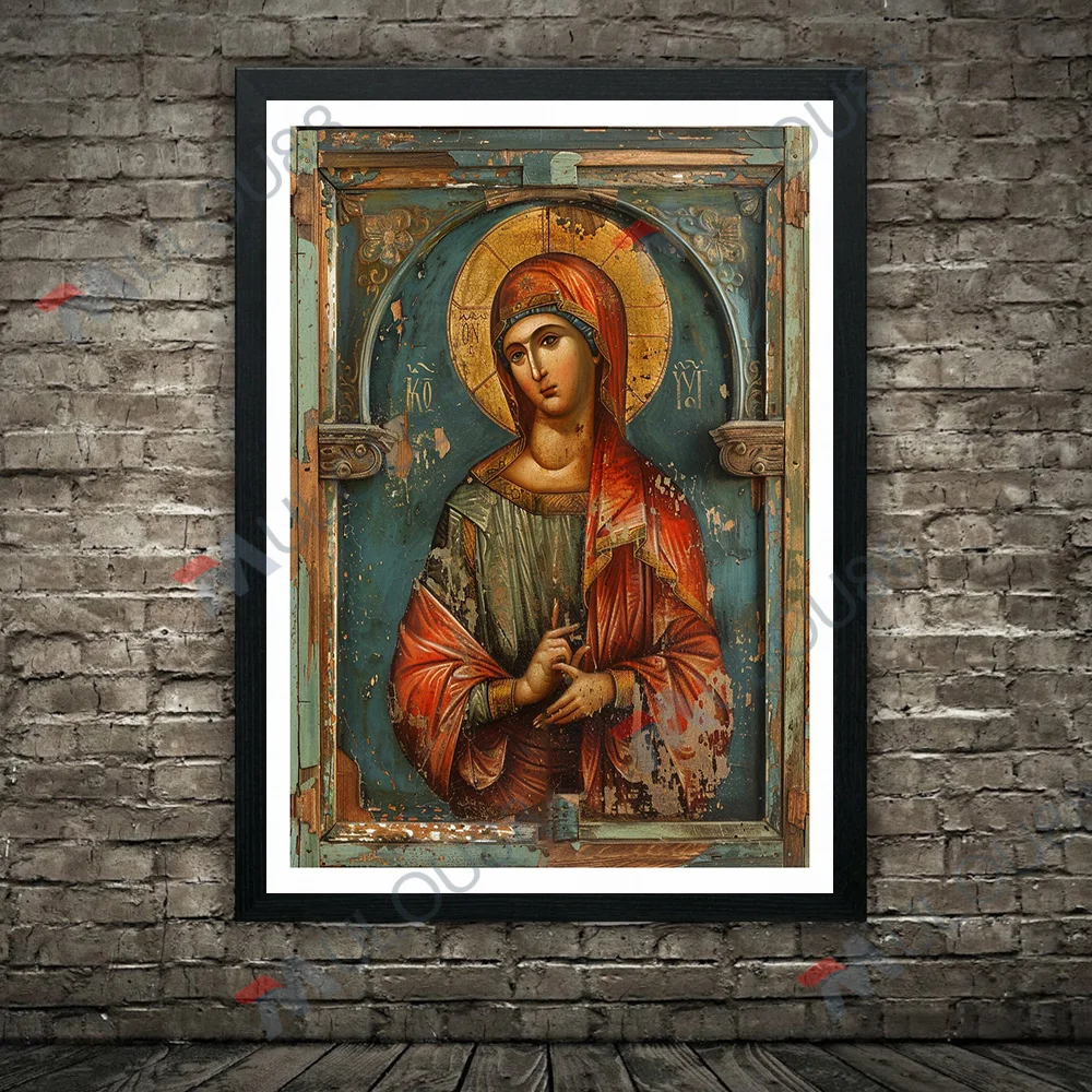 Печать на холсте Священная Византийская икона священная болезнь