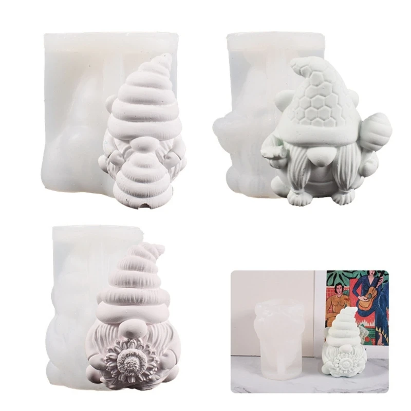 

3D милая силиконовая форма в виде пчелы и карликовой свечи, Рождество, гном, ароматерапия, мыло, искусственный пластырь для украшения дома, форма для куклы