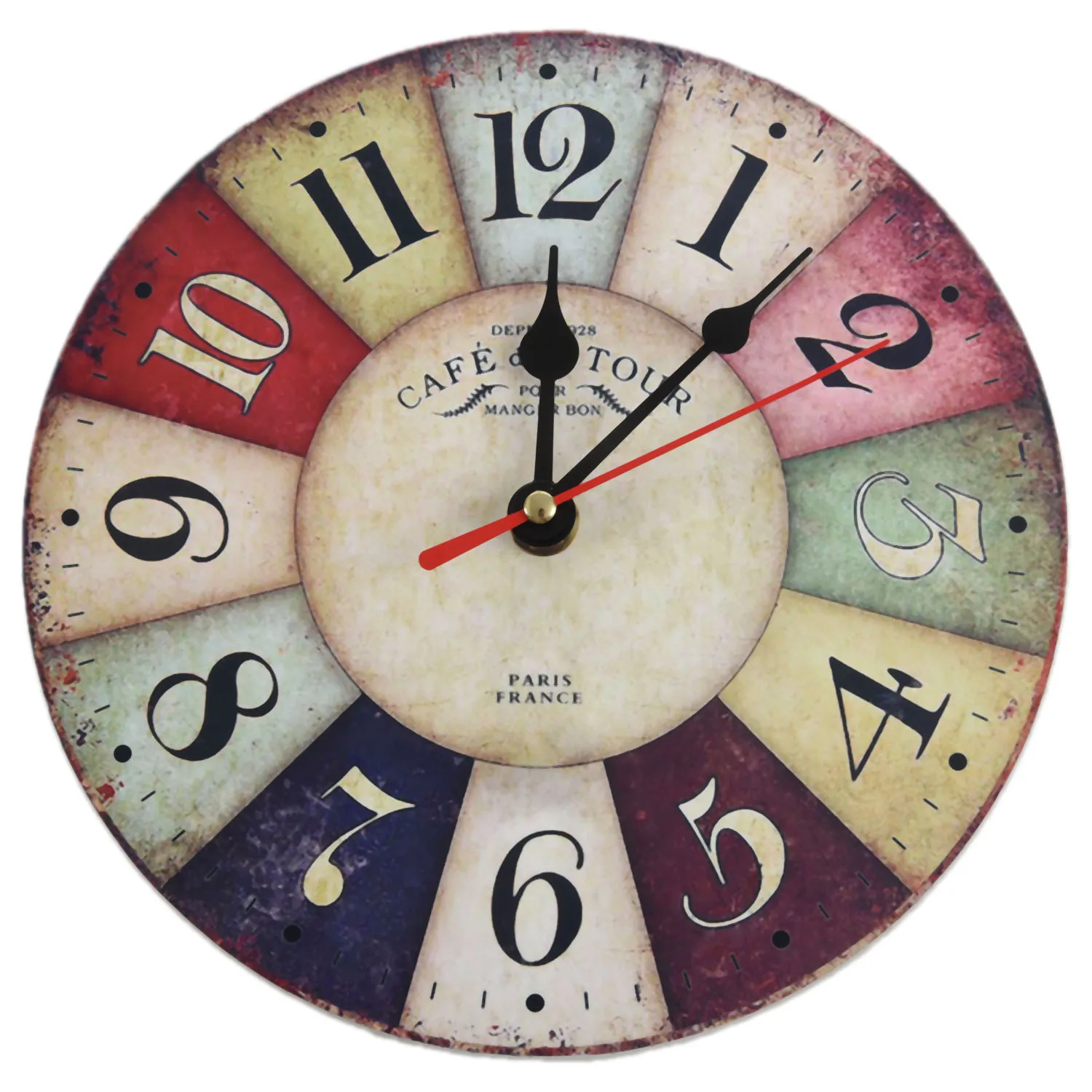 Timelike Wooden Wall Clock Modern Design Vintage Rustic Shab